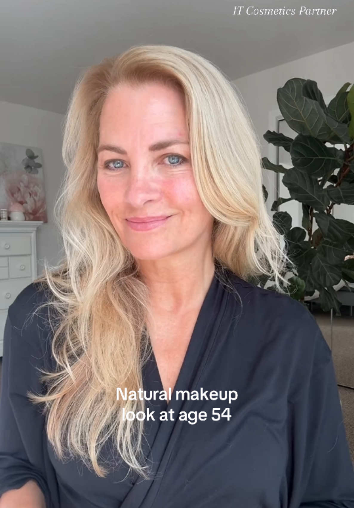 TikTok post by @pattiaveryschmidt for IT Cosmetics. Caption reads: Loving this lightweight, color-correcting skin....