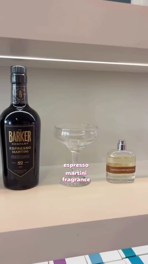 Instagram post by @beanimartinis for Olfactory NYC. Caption reads: Espresso Martini perfume?? Yes please....