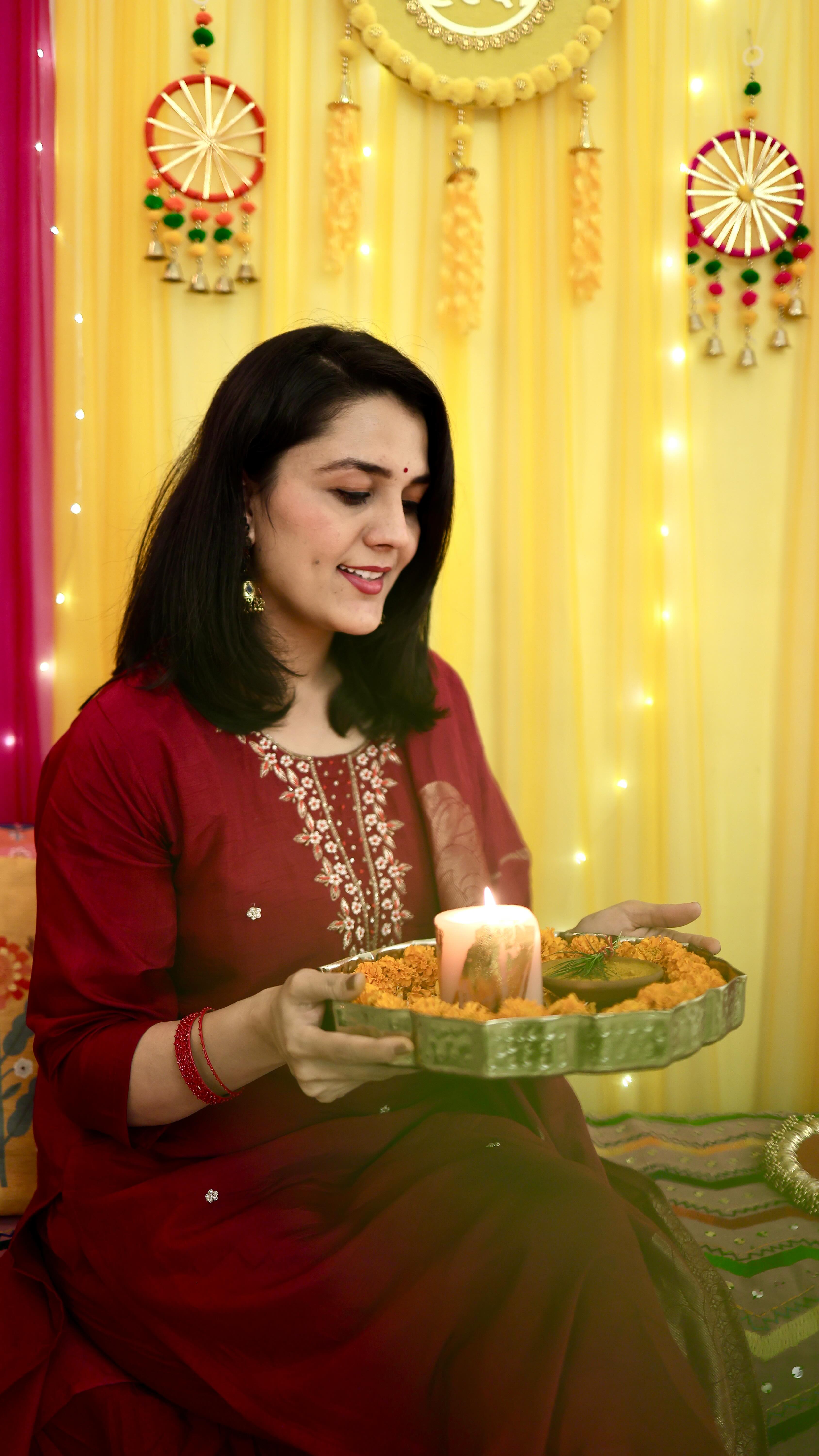 Instagram post by @creative_boho_home for Shopsy. Caption reads: Haldi decor ≠ stress ✋✨
Just opened one kit and....