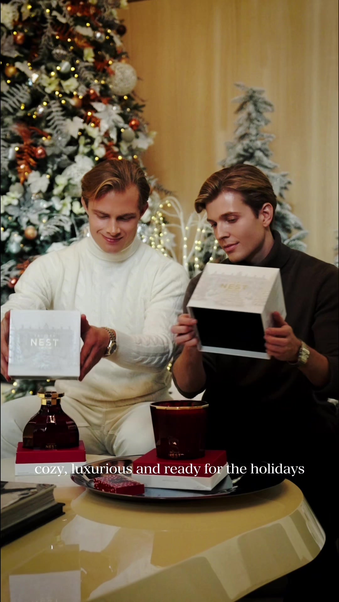 TikTok post by @albertaggerbeck for Harrods. Caption reads: Holiday magic at @Harrods ✨ Discover Winter Soirée....