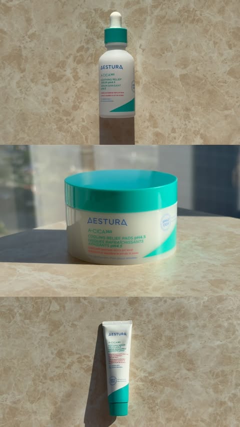 Instagram post by @ssandrineseguin for Aestura. Caption reads: my skin barrier’s new best friend 🤍🫧 @aestura_ca....