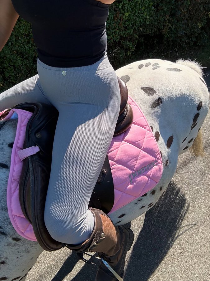 Instagram post by @indiakatona for Pomme. Caption reads: Pink pony in @wearepomme 🩰 <3....