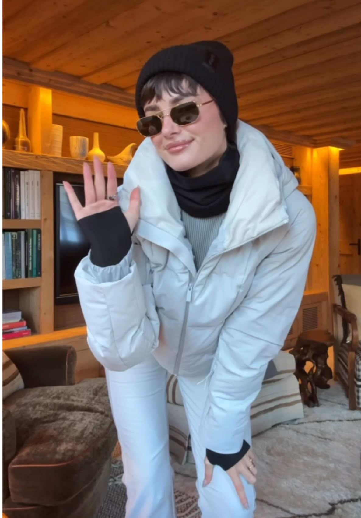 TikTok post by @taylor_hill for Halfdays. Caption reads: [...] to hit the slope, wearing head to toe....