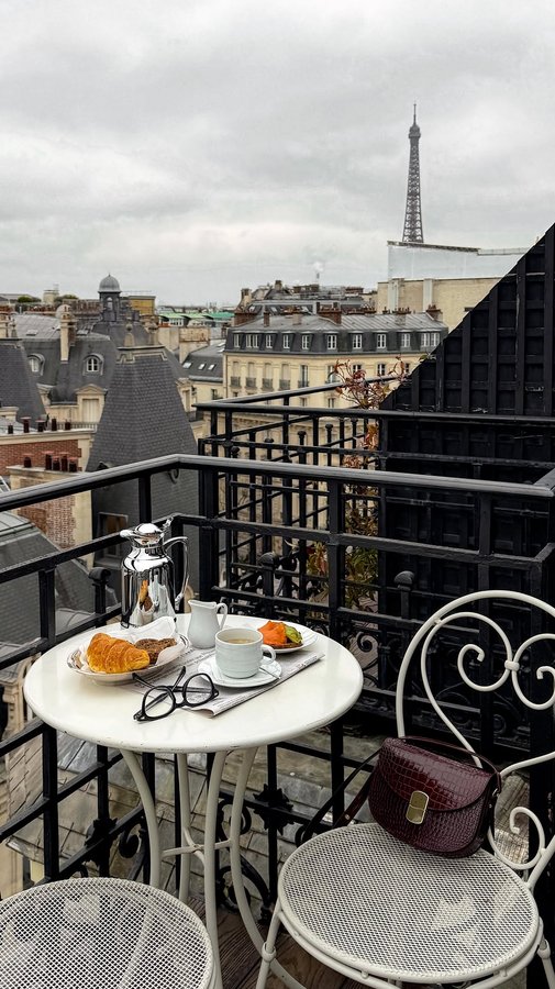 Instagram post by @sdamiani for Small Luxury Hotels. Caption reads: Oh, to wake up in Paris, the city of love, and....