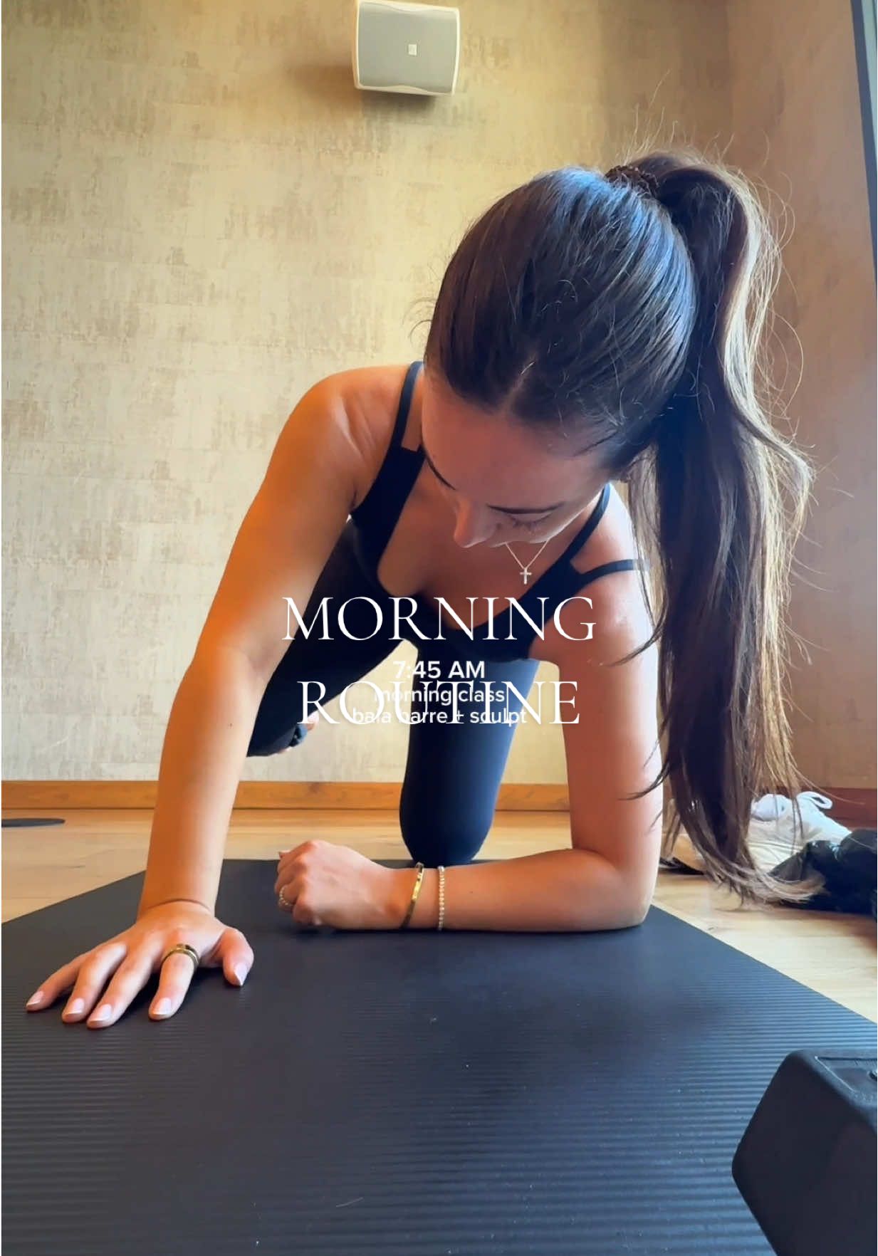TikTok post by @alyssasprinkle for Face Reality. Caption reads: morning routine 🌴 @Equinox @alo @Face Reality....