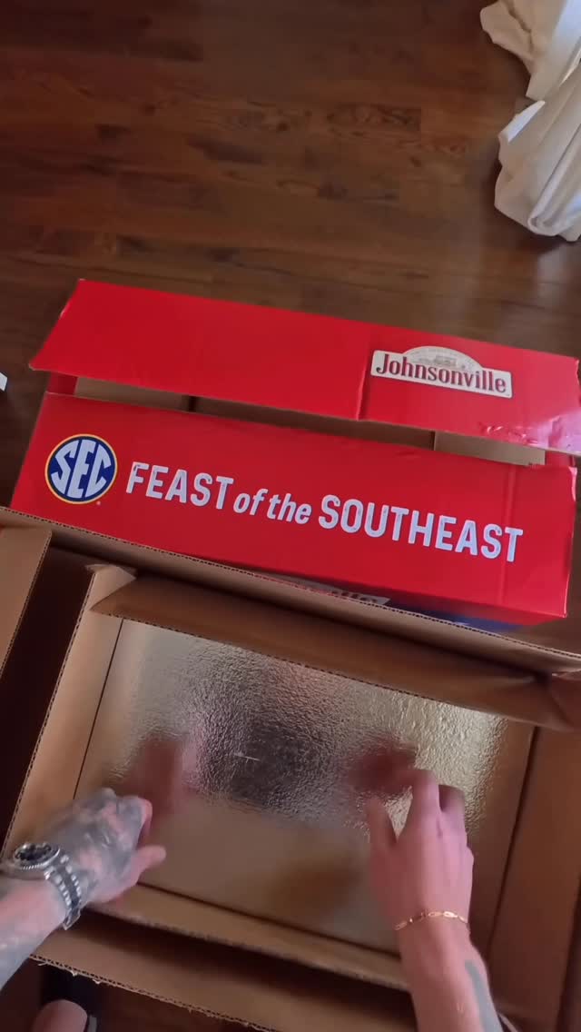 Instagram post by @bigbeaubrown for Johnsonville. Caption reads: [...] Tailgate Party Starter! Shout out to....