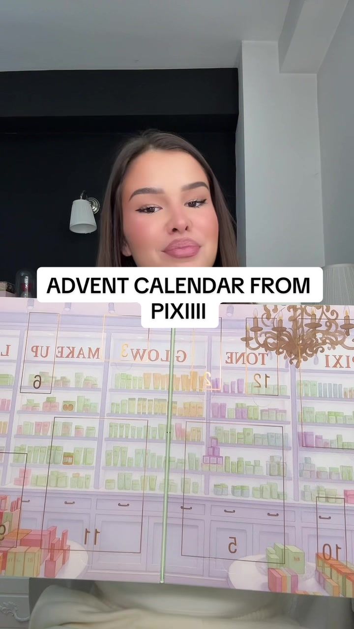 TikTok post by @stefanoskaluna for Pixi Beauty. Caption reads: First advent calendar this year✨ From @Pixi Beauty....