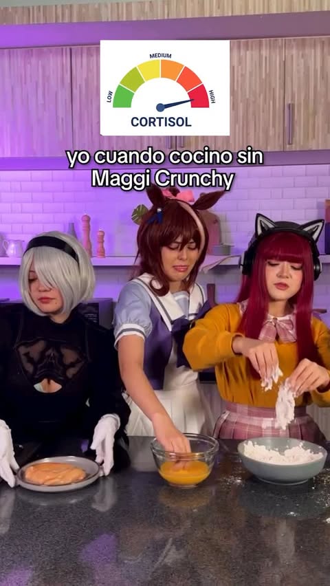 Instagram post by @chica.protip for Recetas Nestlé. Caption reads: Empanizador tradicional = cortisol alto 😮‍💨....