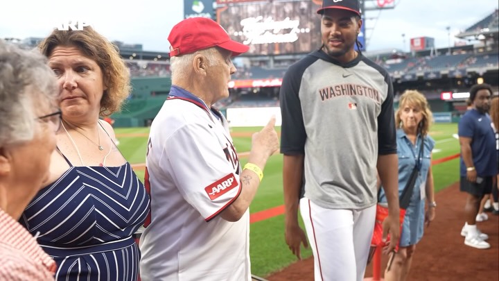 Instagram post by @wishofalifetime for AARP. Caption reads: [...] and ended his journey with us 🥹❤️ @AARP |....