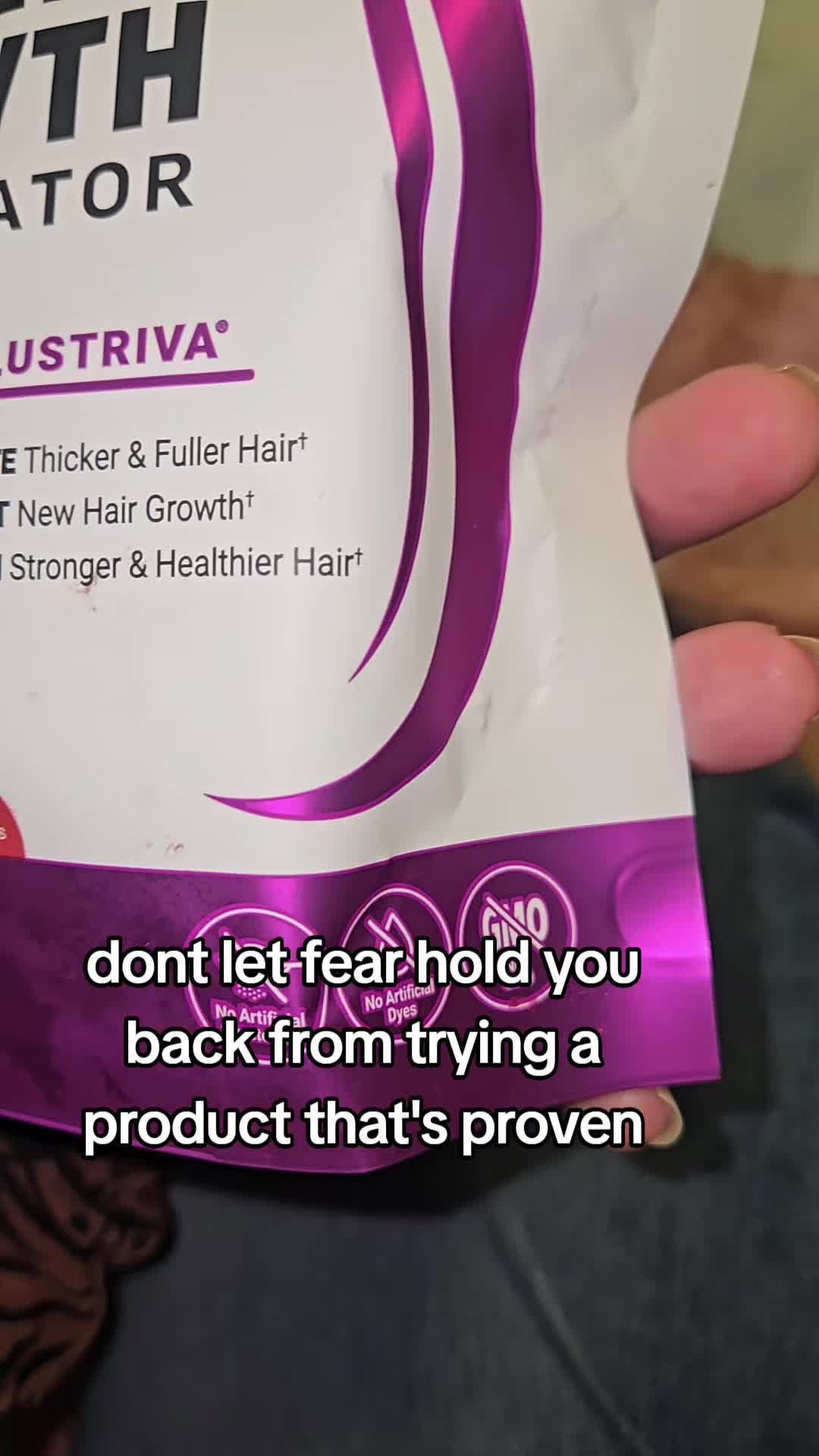 TikTok post by @thatepoxychick for Force Factor. Caption reads: these hair growth vitamins from @Force Factor are....