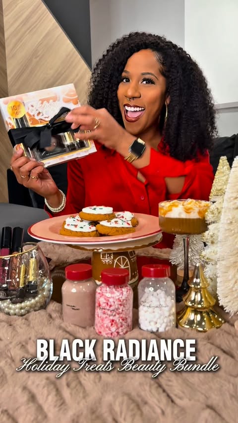 Instagram post by @tiffycrazycool for Black Radiance Beauty. Caption reads: I just turned myself into a lil holiday snack with....