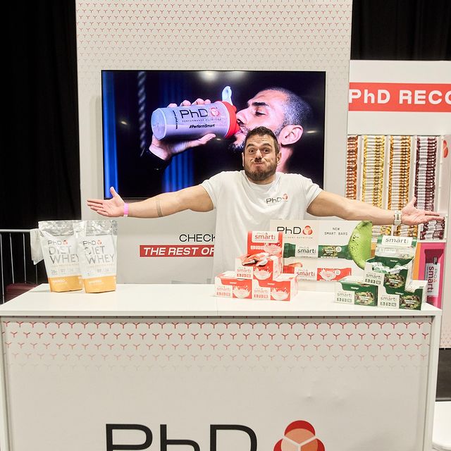 Instagram post by @rossedgley for PhD Nutrition. Caption reads: ROSS EDGLEY 

Absolutely Insane having @rossedgley....