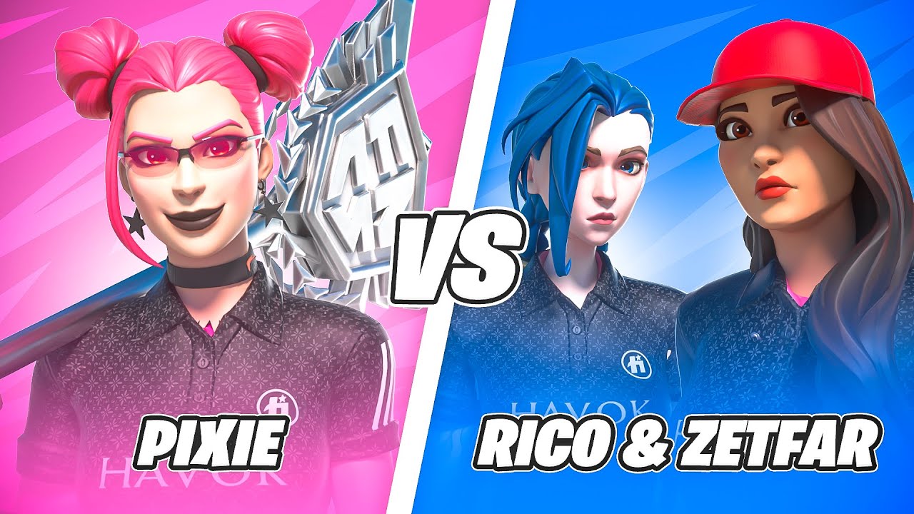 YouTube post by @zetfar for SCUF Gaming. Caption reads: EST-CE QUE PIXIE PEUT 1 VS 2 ZETFAR et RICO sur....