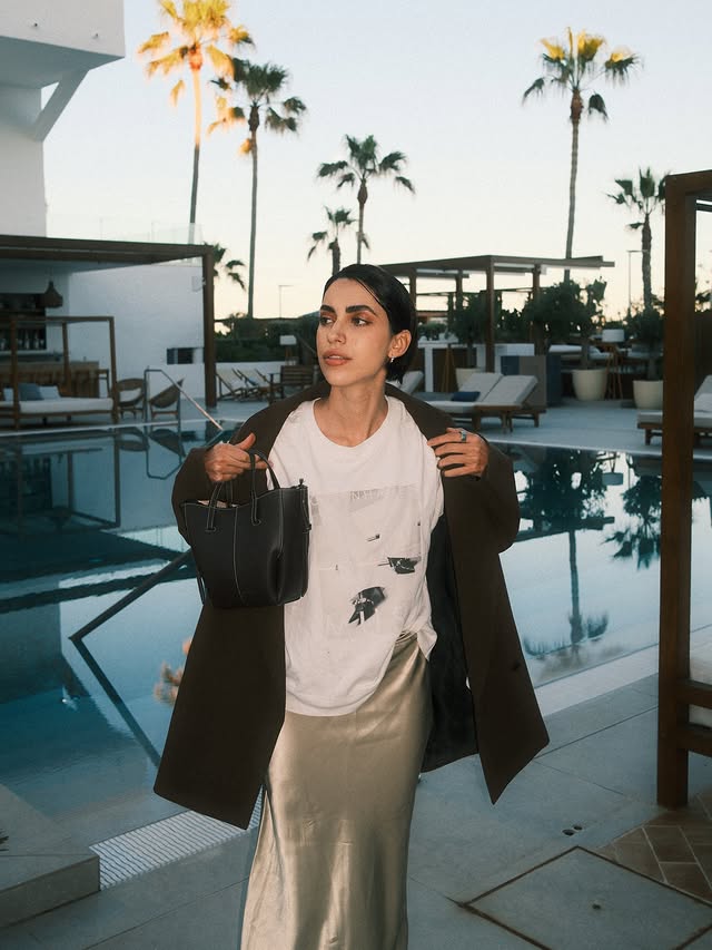 Instagram post by @afedericca for POLÈNE. Caption reads: Publi. Days like these in Marbella @mettmarbella.
