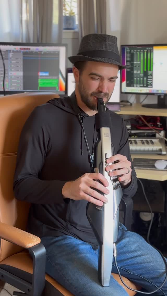 Instagram post by @lorenzoferreromusic for Roland. Caption reads: Having some fun with my @rolandglobal #aerophone....