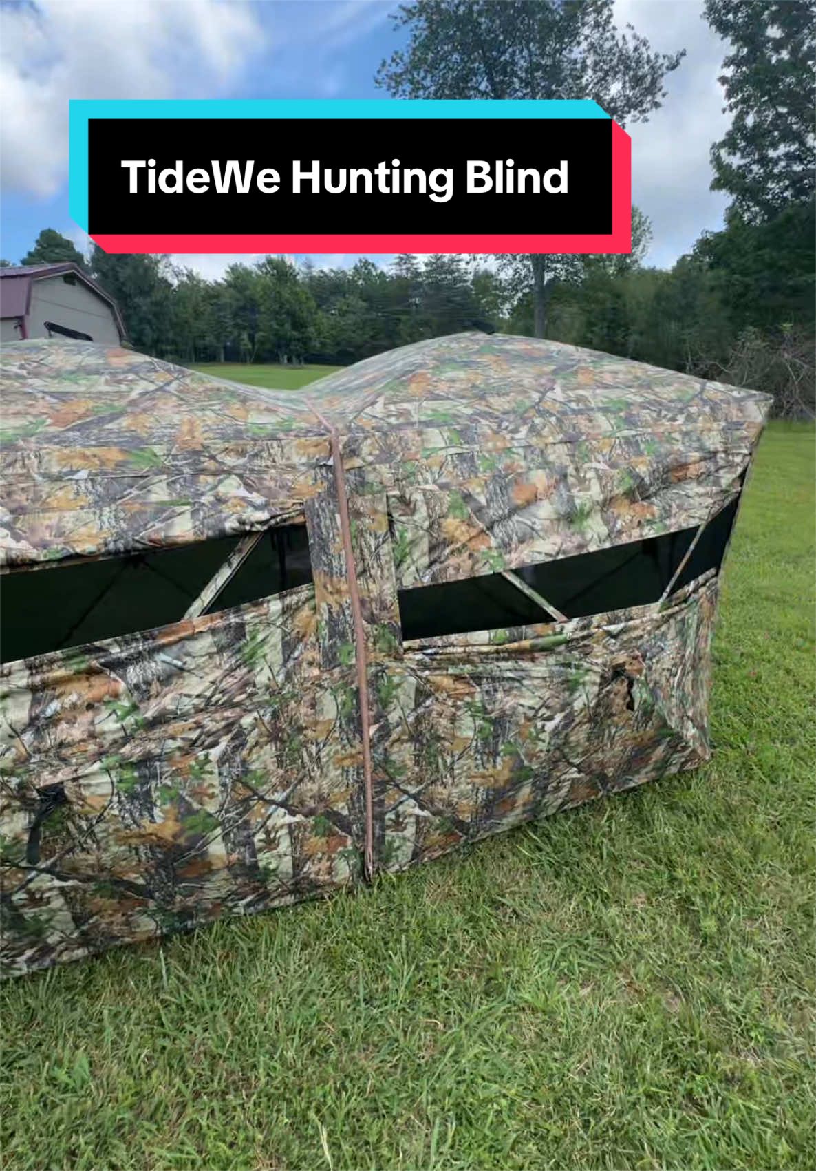 TikTok post by @thepowerofchrist33 for TideWe. Caption reads: The 4 to 6 person TideWe hunting blind....
