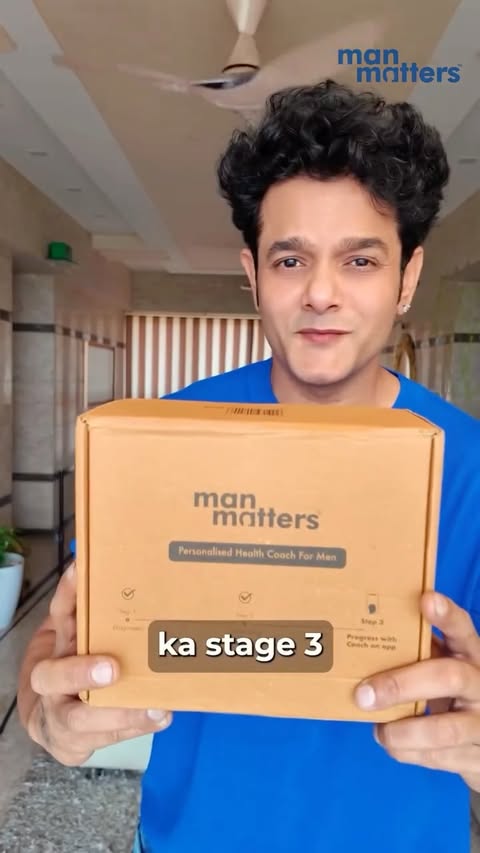 Instagram post by @hey_qaiz for Man Matters. Caption reads: [...] 💯 Main apni hair care routine mein Man....