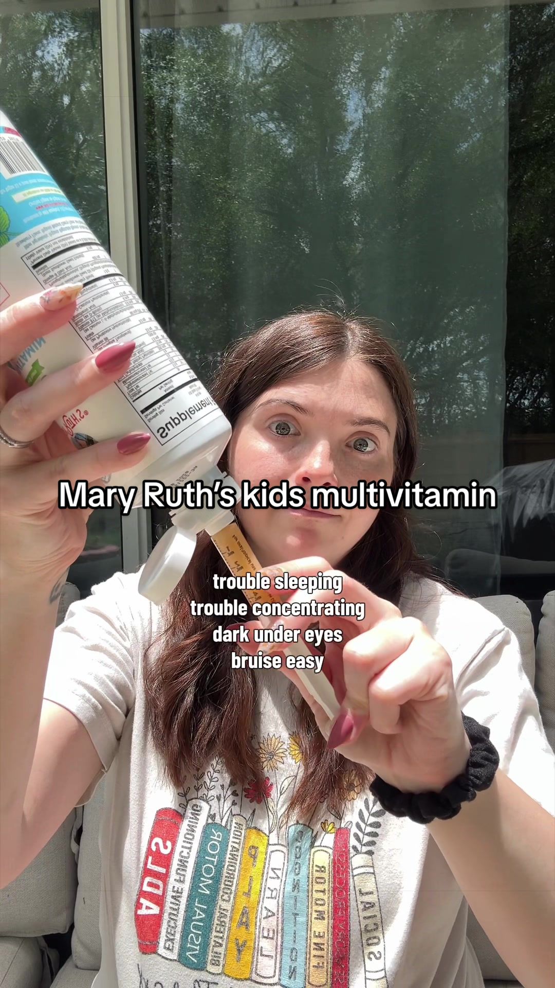 TikTok post by @tristaradomski for MaryRuth's Kids. Caption reads: A multivitamin that actually works! @MaryRuth's -....