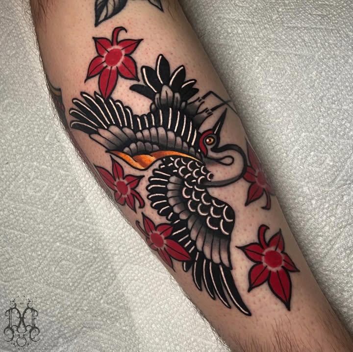 Instagram post by @matthewlimberstattoo for Eternal Ink. Caption reads: Adios February #eternalink #brightestcolorsperiod.