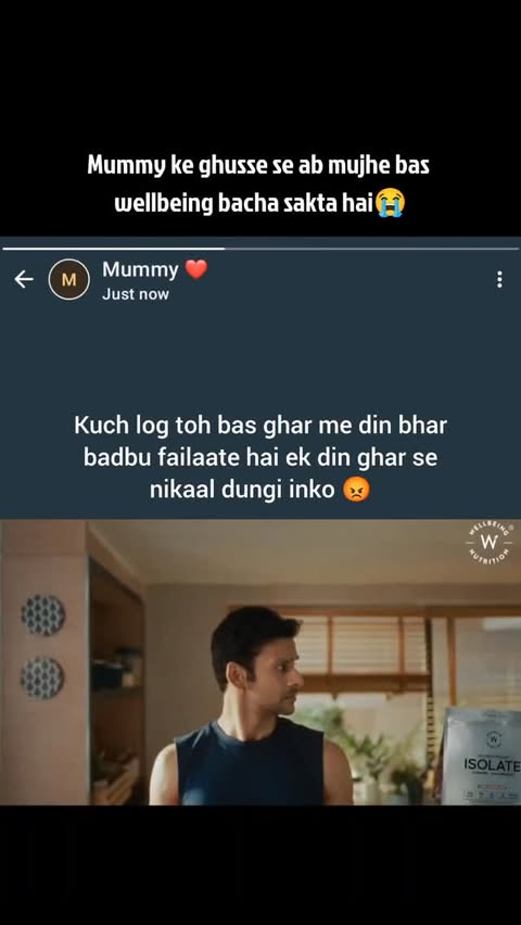 Instagram post by @sukoon_milega for Wellbeing Nutrition. Caption reads: Mummy ji ne fielding set kar rakhi hai 👀

Check....