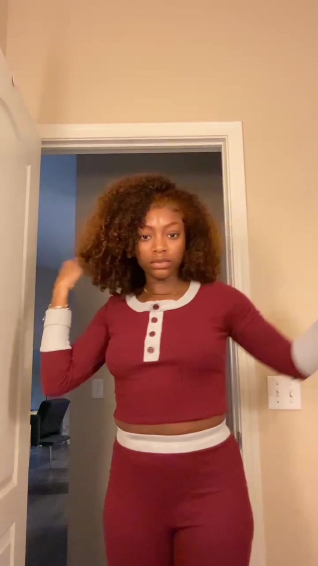 TikTok post by @krisajaboyd for OQHAIR. Caption reads: Touch up my roots and eyebrows with meee , I been....