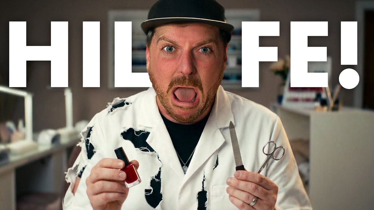 YouTube post by @DasLebendesBrian69 for Kapten Son. Caption reads: Their own shop…Brian & Joel run a nail salon!?.