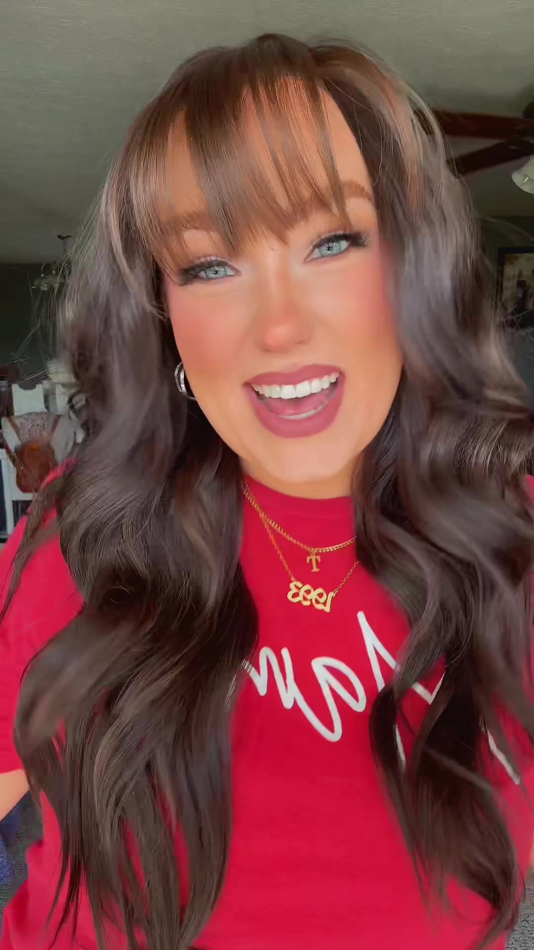 TikTok post by @kaylahale1020 for Chelsey Smith Cosmetics. Caption reads: I was ready for fall hair the second August 1st....