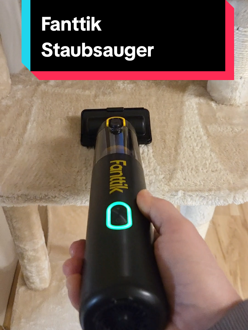 TikTok post by @milanoseni for Fanttik. Caption reads: [...] Aufbereitung mit dem Staubsauger von....