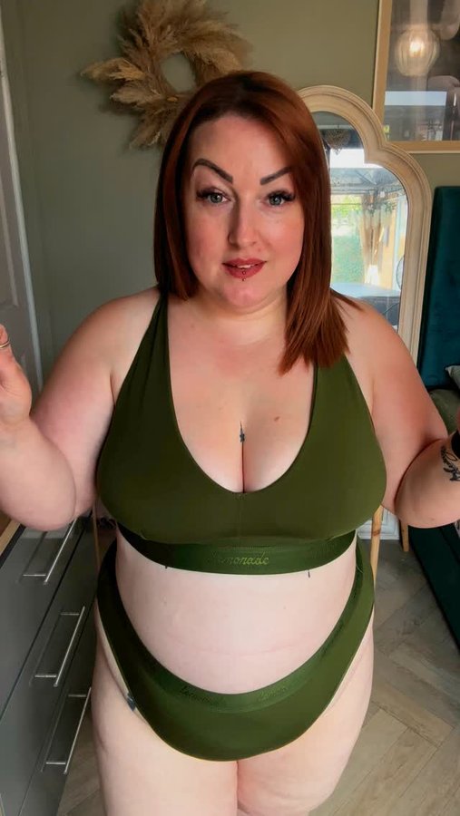 Instagram post by @curvy_crazy_cute for Lemonade Dolls. Caption reads: The @lemonadedolls everyday eco modal Khaki set 😍....