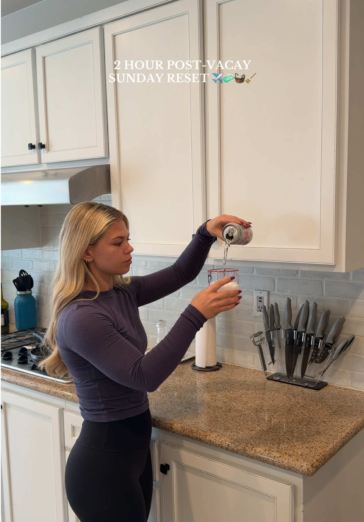 TikTok post by @miahowerton for Poppi. Caption reads: sunday reset with me!! much needed after being....