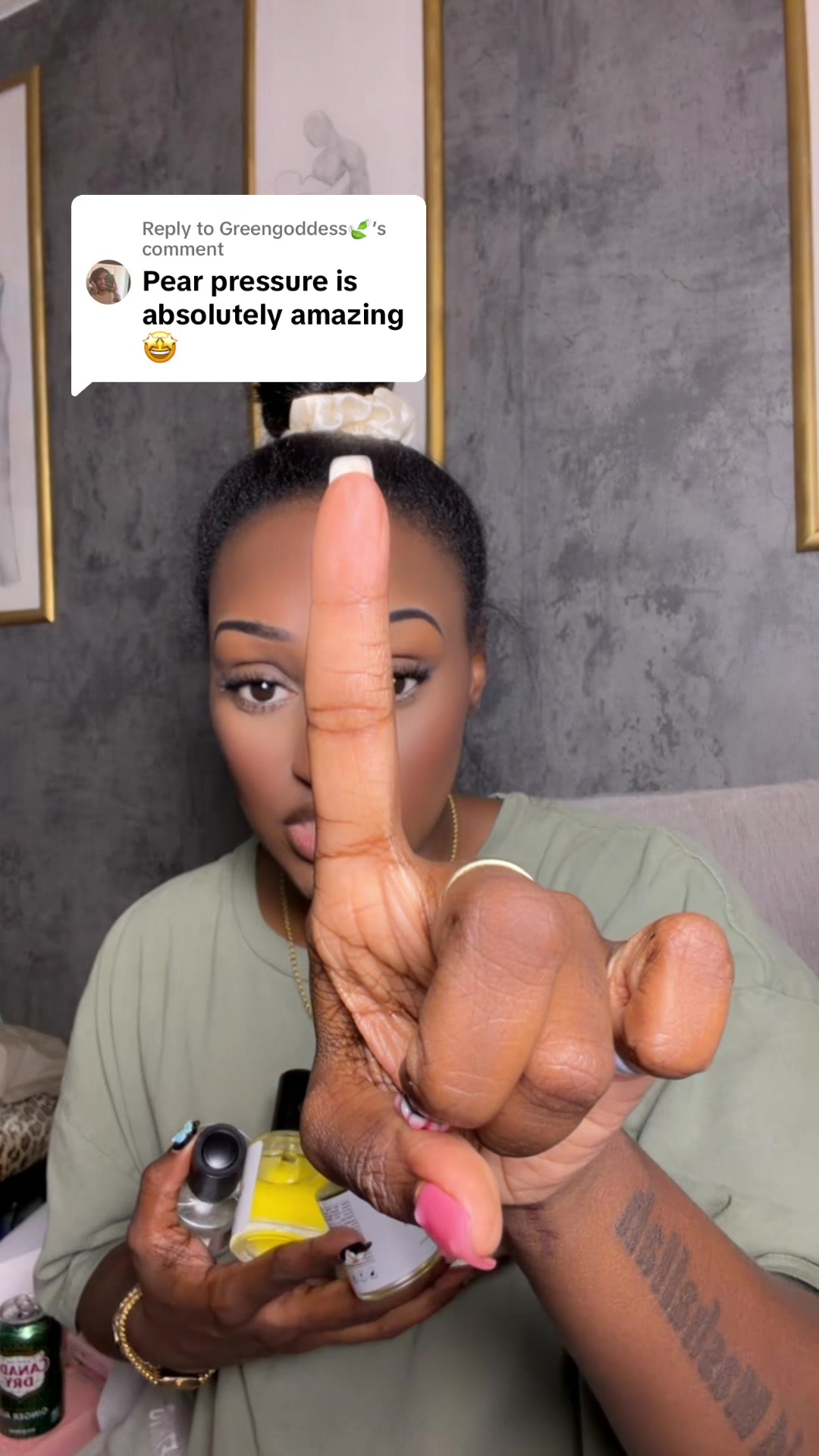 TikTok post by @lovemonicabeauty for Eternal Perfume Oils. Caption reads: Replying to @Greengoddess🍃 @Eternal Perfume Oils....
