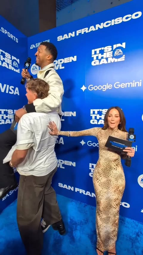 Instagram post by @heykayadams for EA SPORTS. Caption reads: [...] on the blue carpet with my friends at....