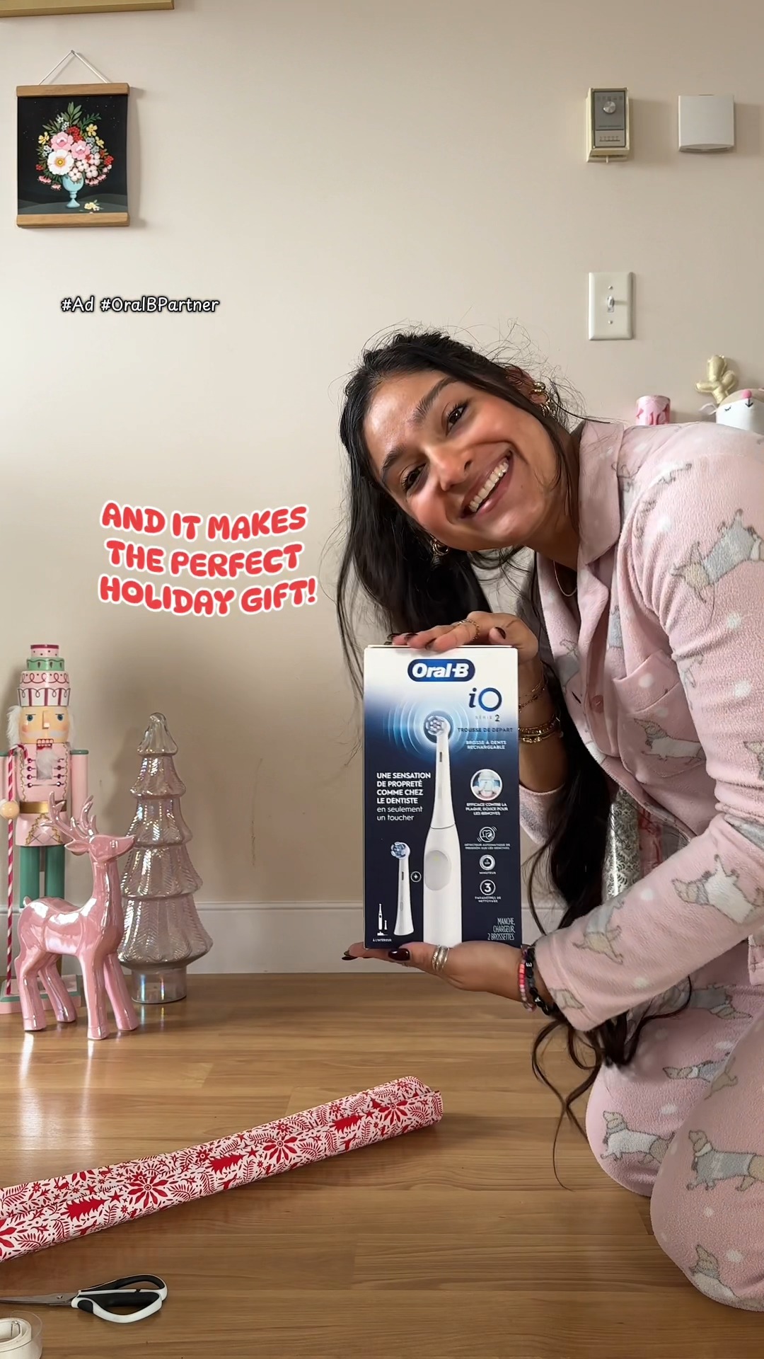 Instagram post by @itssemiprecious for Oral-B. Caption reads: #AD Your tooth fairy reporting for holiday duty!....