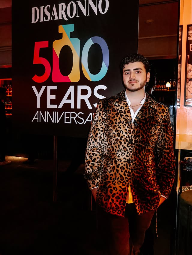 Instagram post by @michaelohannes for Disaronno. Caption reads: Celebrating 500 years of Disaronno 🐆🍾 Five....