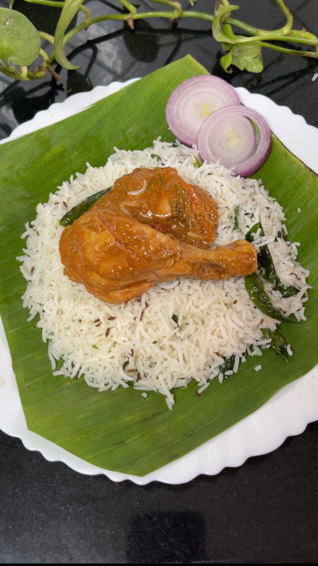 Instagram post by @ranjus_flavours for The Indus Valley. Caption reads: Chicken curry jeera rice 🫶🏻
💚 The Indus Valley:....