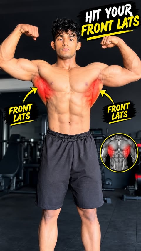 Instagram post by @dinesh.hanma for MuscleBlaze. Caption reads: [...] THIS VARIATION FOR YOUR FRONT LATS 💪....