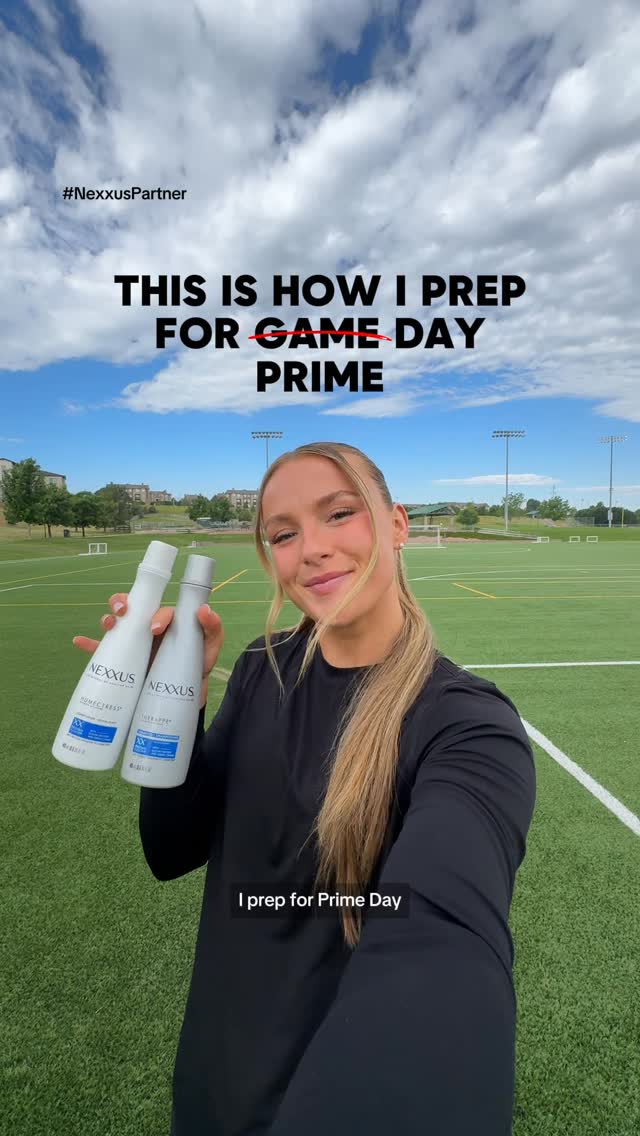 Instagram post by @brittany1wilson for Nexxus Haircare. Caption reads: #NexxusPartner Gameday & Prime Day prep with....