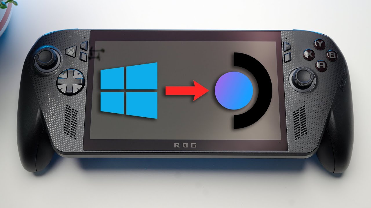 YouTube post by @DawidDoesTechStuff for The Verge. Caption reads: I Tried Turning The New ROG Xbox Ally X Into A....