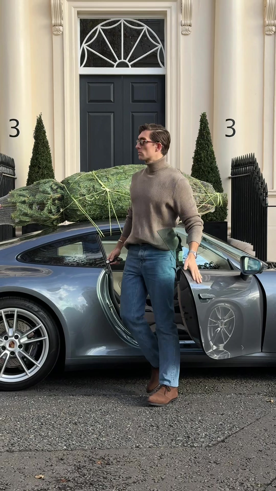 TikTok post by @williamjwade for Porsche. Caption reads: Turns out a @Porsche is more practical than you....