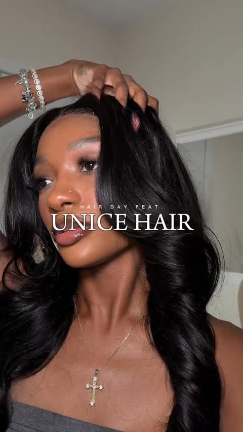 Instagram post by @petitetinaa for UNice Hair. Caption reads: - @unicehair has glueless wigs meant for the girls....