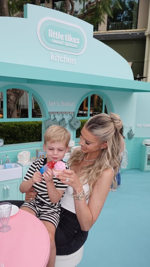 Instagram post by @theheatherraeelmoussa for Little Tikes. Caption reads: [...] kids! Tristan and I had so much fun. Little....