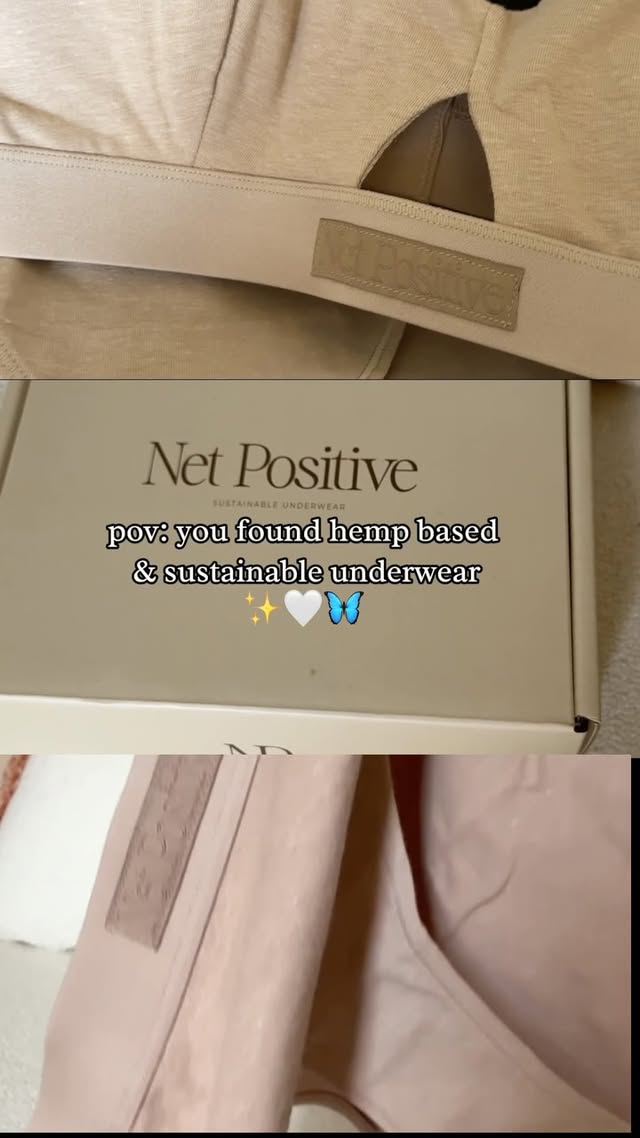Instagram post by @thehaileykenyon for Net Positive. Caption reads: [...] we want in our delicates 💖🌿....
