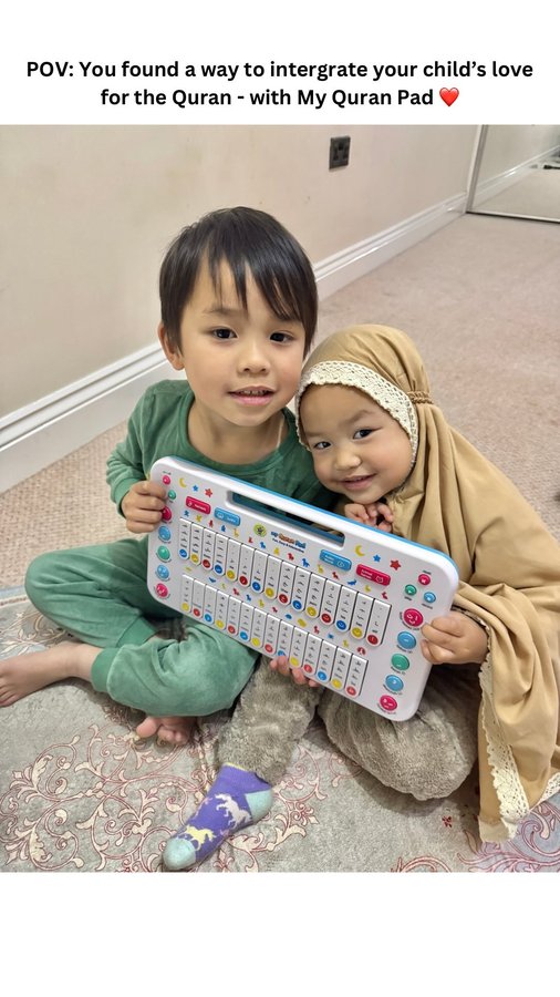 Instagram post by @myquranpad for My Salah Mat. Caption reads: AD | Creating a love for the Quran among children....