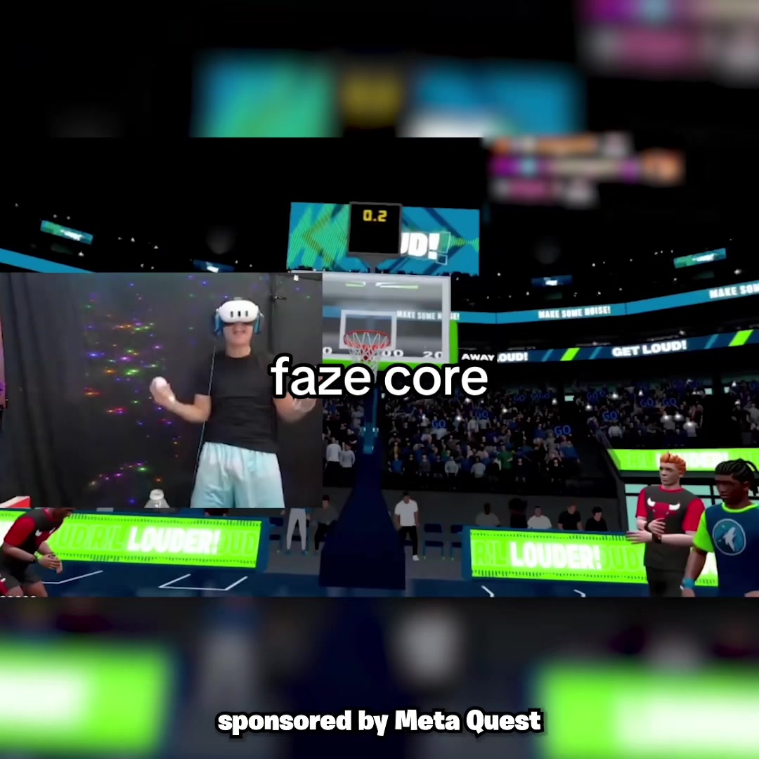 TikTok post by @faze_boys for Meta Quest. Caption reads: FaZe core featuring @Meta Quest 👀....