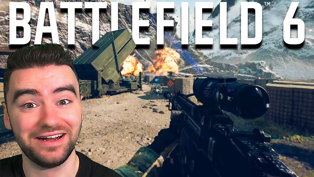 YouTube post by @MarleyThirteen for Sneak Energy. Caption reads: I Played BATTLEFIELD 6 EARLY and it was FUN.