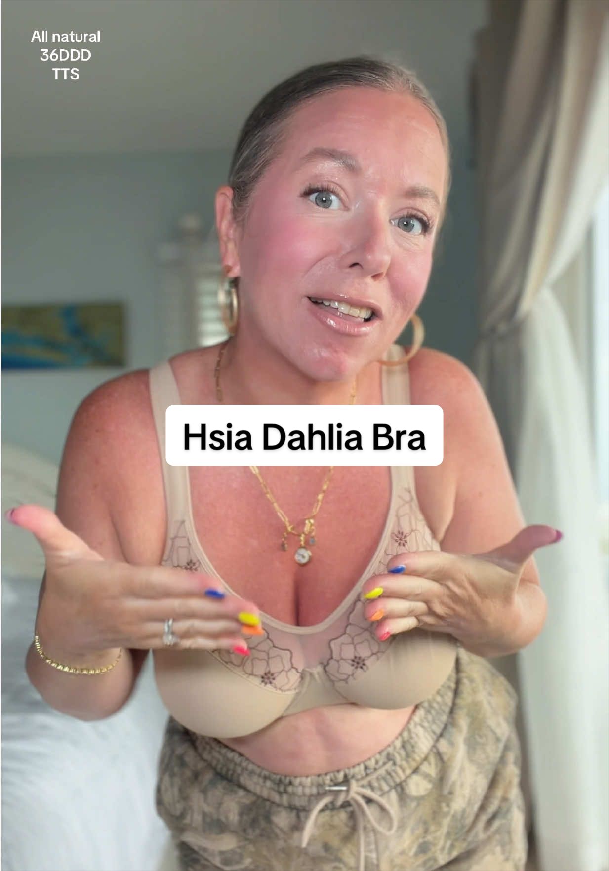 TikTok post by an influencer for HSIA. Caption reads: [...] a GREAT bra for the price! @Hsia-Bras #hsia....