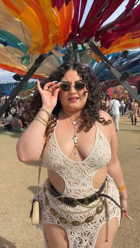 Instagram post by @lifewithfani for iHeartRaves. Caption reads: [...] history @coachella 🇲🇽✨ Outfit from....