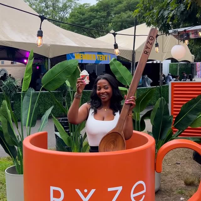 Instagram post by @goodeatsonlynyc for RYZE SUPERFOODS. Caption reads: Come with me to iconic BRIC Celebrate Brooklyn....