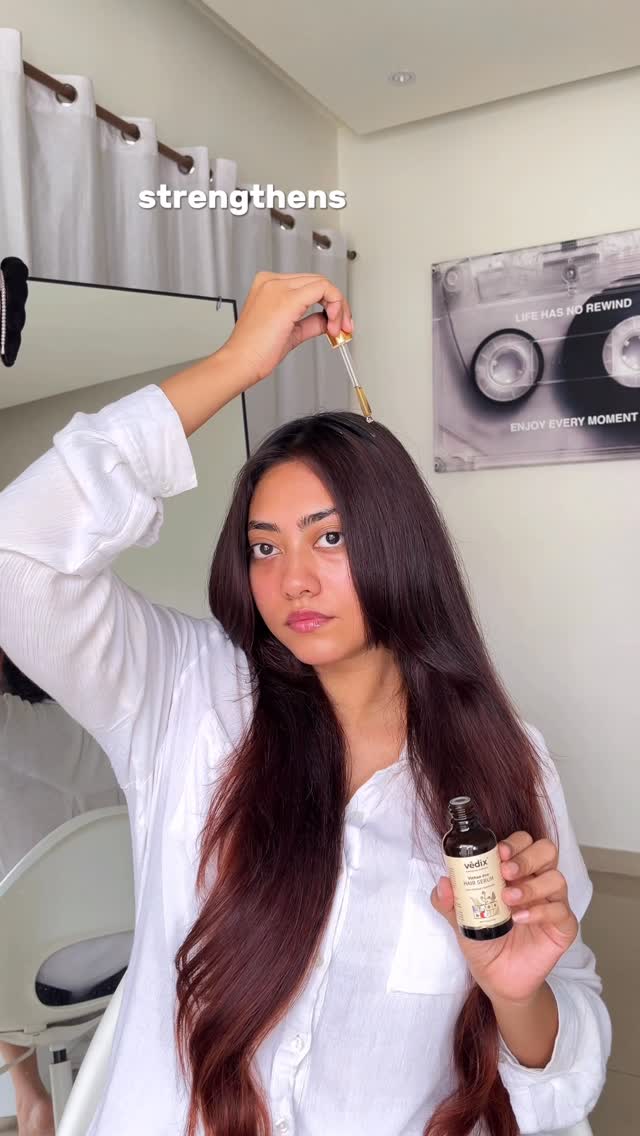 Instagram post by @mehxk.m for Vedix. Caption reads: My Secret to Naturally Fuller, Thicker Hair 💛
I....