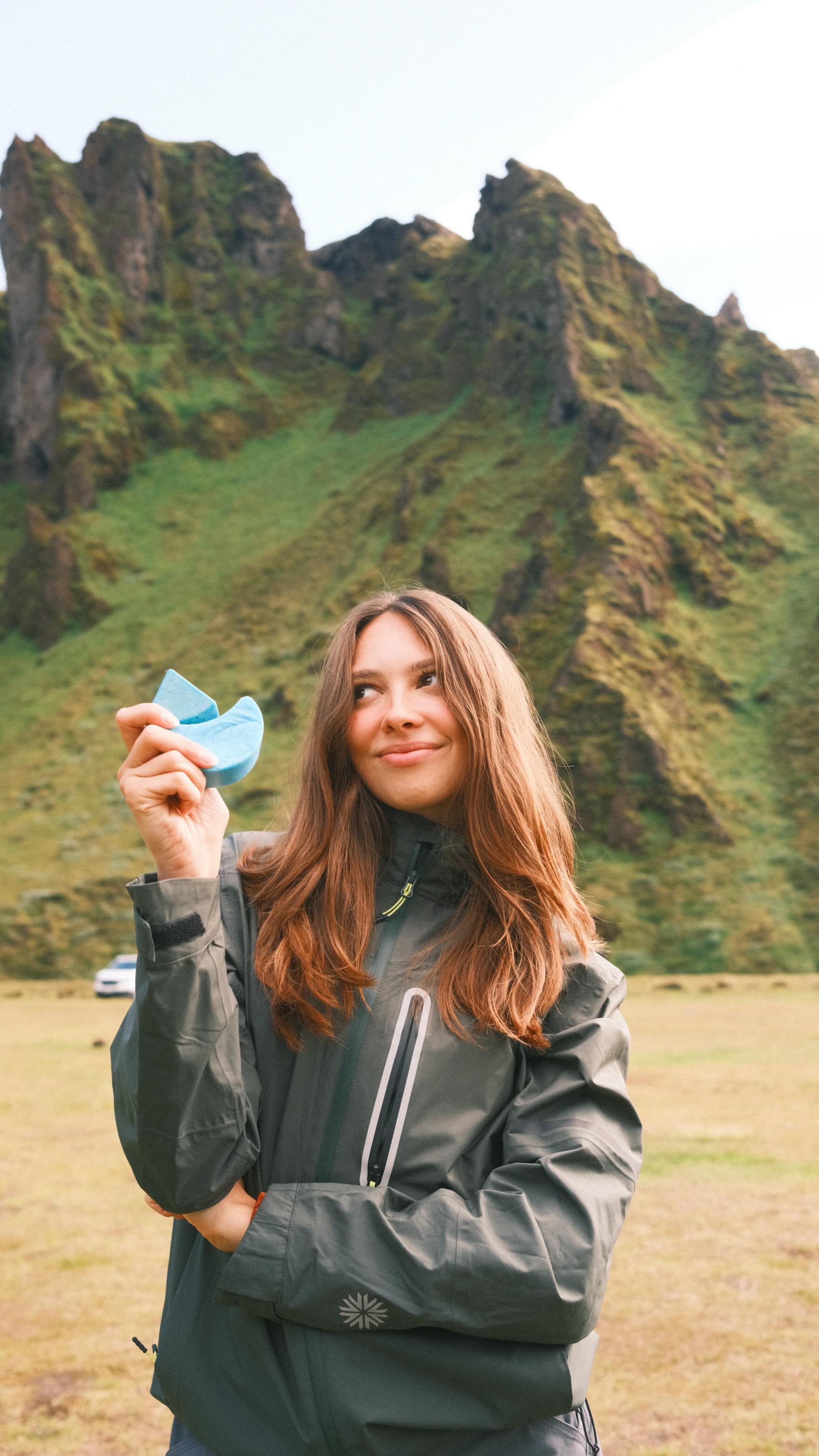 Instagram post by @sophiaxverde for Ethique. Caption reads: My nightly van life routine in Iceland....